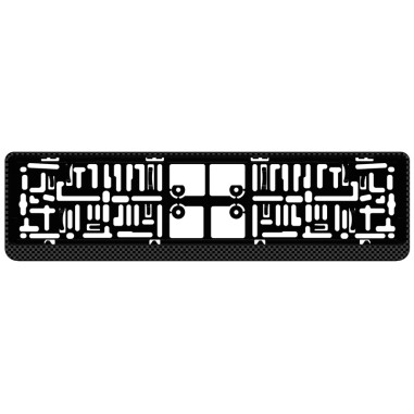 AutoStyle Porte-plaque synthétique 'Click' 52x11cm Look-Carboné