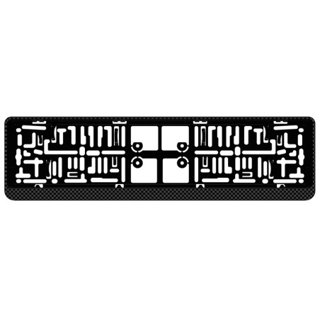 AutoStyle Porte-plaque synthétique 'Click' 52x11cm Look-Carboné