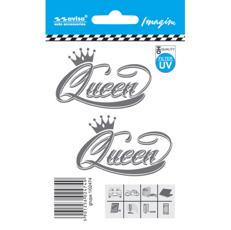 Avisa Autocollant AutoTattoo QUEEN 2-pièces - 6,3x4cm