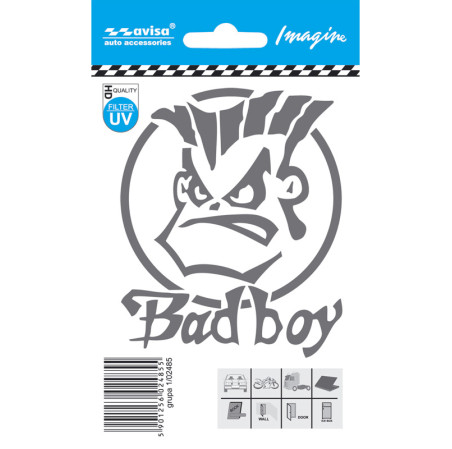 Avisa Autocollant AutoTattoo BAD BOY silver - 8,1x9,8c