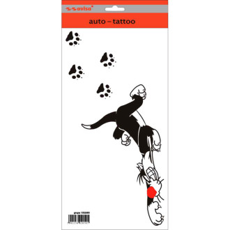 Avisa Autocollant AutoTattoo Leopold Cat + Traces - 14x29cm