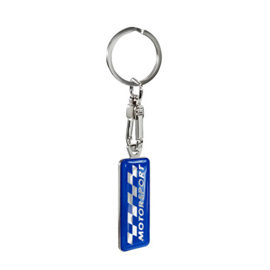 Avisa Porte-clés en acier inoxydable - 'Motorsport' Bleu