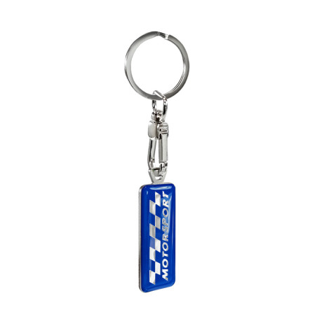 Avisa Porte-clés en acier inoxydable - 'Motorsport' Bleu