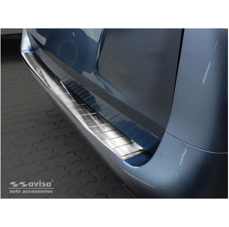 Avisa Protection de Seuil de Coffre Acier Inox sur mesure pour Mercedes Vito & Classe-V 2014-2019 & Facelift 2019- - Argent - Ve