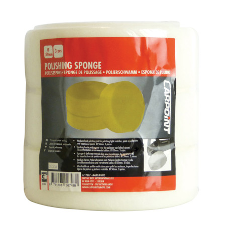Carpoint Set de Tampons de Polissage 150mm Blanc/Moyen - 3-pièces