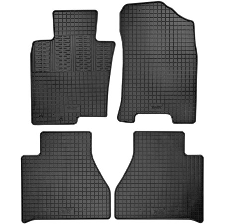 CIKCAR Set tapis de caoutchouc sur mesure pour Nissan Navara 2016- & Renault Alaskan 2016- (4-pièces + points de fixage)