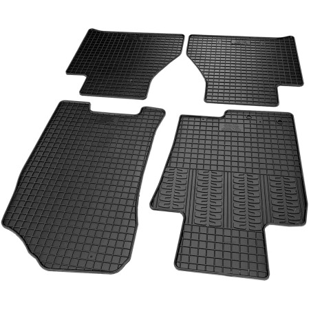 CIKCAR Set tapis de caoutchouc sur mesure pour Nissan Navara 2016- & Renault Alaskan 2016- (4-pièces + points de fixage)