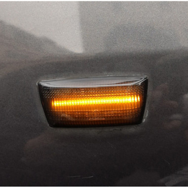 AutoStyle Set de Clignotants Latéraux LED sur mesure pour Opel divers modèles - Fumée - incl. Feux Dynamiques