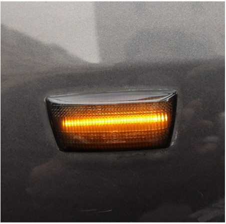 AutoStyle Set de Clignotants Latéraux LED sur mesure pour Opel divers modèles - Fumée - incl. Feux Dynamiques