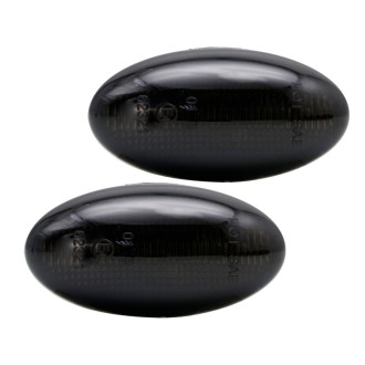 AutoStyle Set de Clignotants Latéraux LED sur mesure pour Peugeot modèles divers - Fumée - incl. Feux Dynamiques