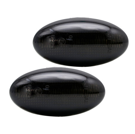 AutoStyle Set de Clignotants Latéraux LED sur mesure pour Peugeot modèles divers - Fumée - incl. Feux Dynamiques