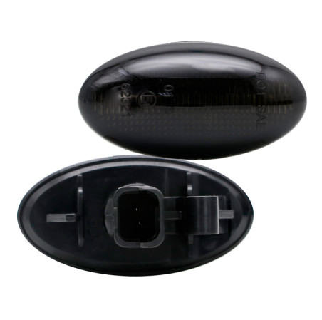 AutoStyle Set de Clignotants Latéraux LED sur mesure pour Peugeot modèles divers - Fumée - incl. Feux Dynamiques