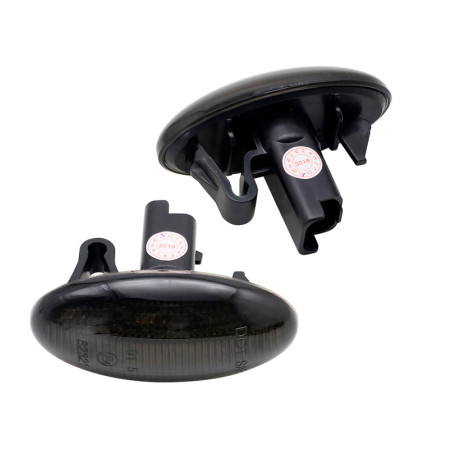 AutoStyle Set de Clignotants Latéraux LED sur mesure pour Peugeot modèles divers - Fumée - incl. Feux Dynamiques