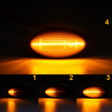AutoStyle Set de Clignotants Latéraux LED sur mesure pour Peugeot modèles divers - Fumée - incl. Feux Dynamiques