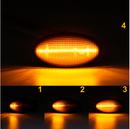AutoStyle Set de Clignotants Latéraux LED sur mesure pour Peugeot modèles divers - Fumée - incl. Feux Dynamiques