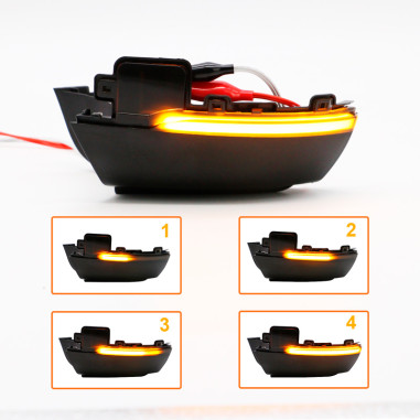 AutoStyle Set de Clignotants de Rétroviseurs LED sur mesure pour Volkswagen Polo 6R/6C 2009-2017 / Up! Facelift 2017- & Seat e-M