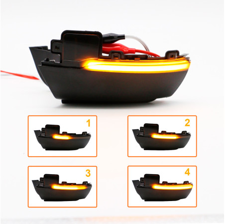 AutoStyle Set de Clignotants de Rétroviseurs LED sur mesure pour Volkswagen Polo 6R/6C 2009-2017 / Up! Facelift 2017- & Seat e-M