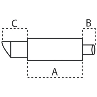 AutoStyle Échappement universel d'acier - 1x102mm Rond - 63,5mm accouplement 2