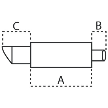 AutoStyle Échappement universel d'acier - 1x102mm Rond - 63,5mm accouplement