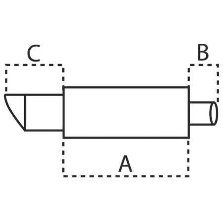 AutoStyle Échappement universel d'acier - 1x102mm Rond - 63,5mm accouplement