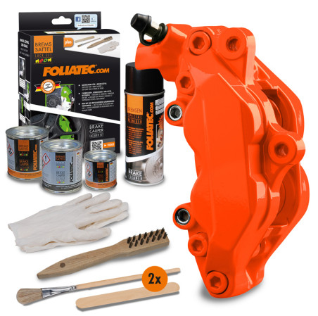 Foliatec Set peinture étriers de freins - NEON orange - 4 Components