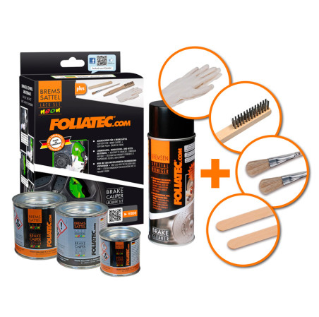 Foliatec Set peinture étriers de freins - NEON orange - 4 Components