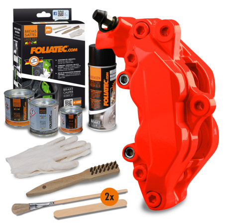 Foliatec Set peinture étriers de freins - NEON rouge - 4 Components