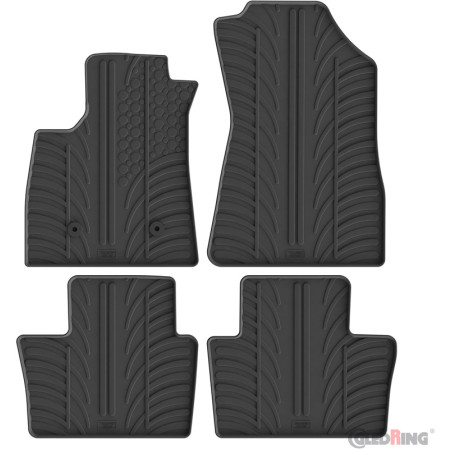 Gledring Set tapis de caoutchouc sur mesure pour Renault Austral-e E-Tech Hybrid 2022- (T profil 4-pièces)