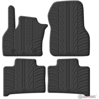 Gledring Set tapis de caoutchouc sur mesure pour Renault Zoe I 2012-2019 & II 2019- (T profil 4-pièces + clips de montage)
