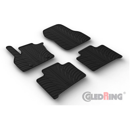 Gledring Set tapis de caoutchouc sur mesure pour Renault Zoe I 2012-2019 & II 2019- (T profil 4-pièces + clips de montage)