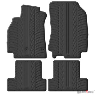 Gledring Set tapis de caoutchouc sur mesure pour Renault Megane III HB 5-portes 2008-2015 (T profil 4-pièces)
