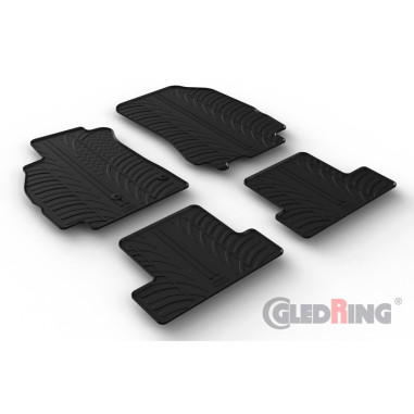 Gledring Set tapis de caoutchouc sur mesure pour Renault Megane III HB 5-portes 2008-2015 (T profil 4-pièces)