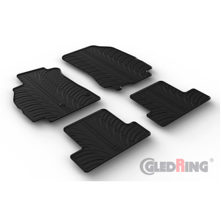 Gledring Set tapis de caoutchouc sur mesure pour Renault Megane III HB 5-portes 2008-2015 (T profil 4-pièces)