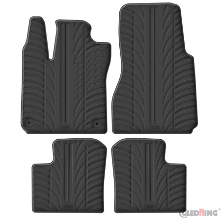 Gledring Set tapis de caoutchouc sur mesure pour Renault Twingo III 2014- excl. E-Tech (T profil 4-pièces + clips de montage)
