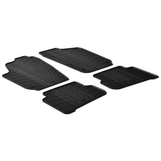 Gledring Set tapis de caoutchouc sur mesure pour Volkswagen Polo 6R/6C 2009-2017 (T profil 4-pièces + clips de montage)