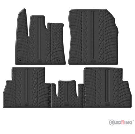 Gledring Set tapis de caoutchouc sur mesure pour Citroën Berlingo Multispace / Opel Combo Tour (MPV) / Peugeot Rifter 9/2018-9/2