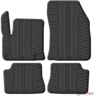Gledring Set tapis de caoutchouc sur mesure pour Peugeot e-208 II & Opel e-Corsa F 2019- / Mokka-e 2020- (T profil 4-pièces + cl