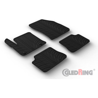 Gledring Set tapis de caoutchouc sur mesure pour Peugeot e-208 II & Opel e-Corsa F 2019- / Mokka-e 2020- (T profil 4-pièces + cl 2