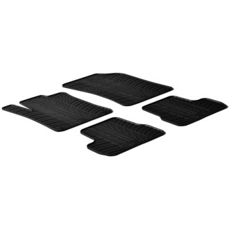 Gledring Set tapis de caoutchouc sur mesure pour Citroen C3 2010-10/2016 (T profil 4-pièces + clips de montage)