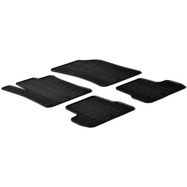 Gledring Set tapis de caoutchouc sur mesure pour Citroen C3 2010-10/2016 (T profil 4-pièces + clips de montage)