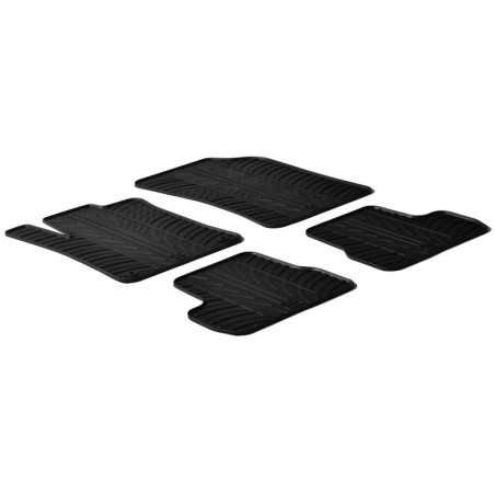 Gledring Set tapis de caoutchouc sur mesure pour Citroen C3 2010-10/2016 (T profil 4-pièces + clips de montage)