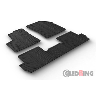 Gledring Set tapis de caoutchouc sur mesure pour Peugeot 3008 II 2016-2024 incl. Hybrid (T profil 5-pièces + clips de montage)