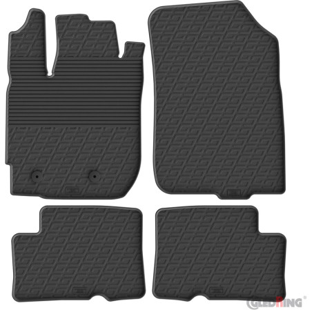 Gledring Set tapis de caoutchouc sur mesure pour Dacia Duster 2015-2018 (G profil 4-pièces + clips de montage)