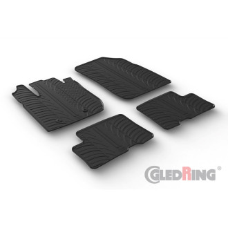 Gledring Set tapis de caoutchouc sur mesure pour Dacia Duster 2018-2024 (T profil 4-pièces + clips de montage)