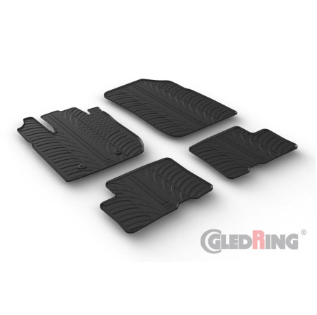Gledring Set tapis de caoutchouc sur mesure pour Dacia Duster 2018-2024 (T profil 4-pièces + clips de montage)