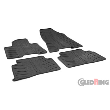 Gledring Set tapis de caoutchouc sur mesure pour Hyundai Tucson 2015-2020 (T profil 4-pièces + clips de montage)