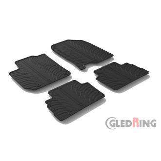 Gledring Set tapis de caoutchouc sur mesure pour Hyundai Kona 7/2017-12/2022 excl. Hybrid/EV (T profil 4-pièces + clips de monta
