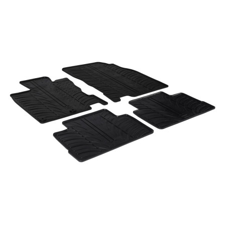 Gledring Set tapis de caoutchouc sur mesure pour Nissan Qashqai 2014-2020 (T profil 4-pièces + clips de montage)