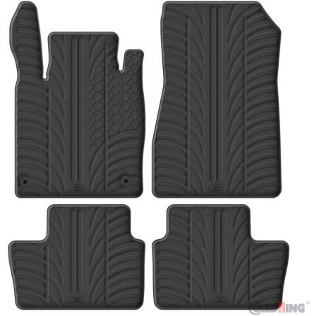 Gledring Set tapis de caoutchouc sur mesure pour Nissan Juke II 2019- (T profil 4-pièces + clips de montage)