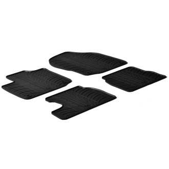 Gledring Set tapis de caoutchouc sur mesure pour Honda Civic d'Essence 2012-2017 (T profil 4-pièces + clips de montage)